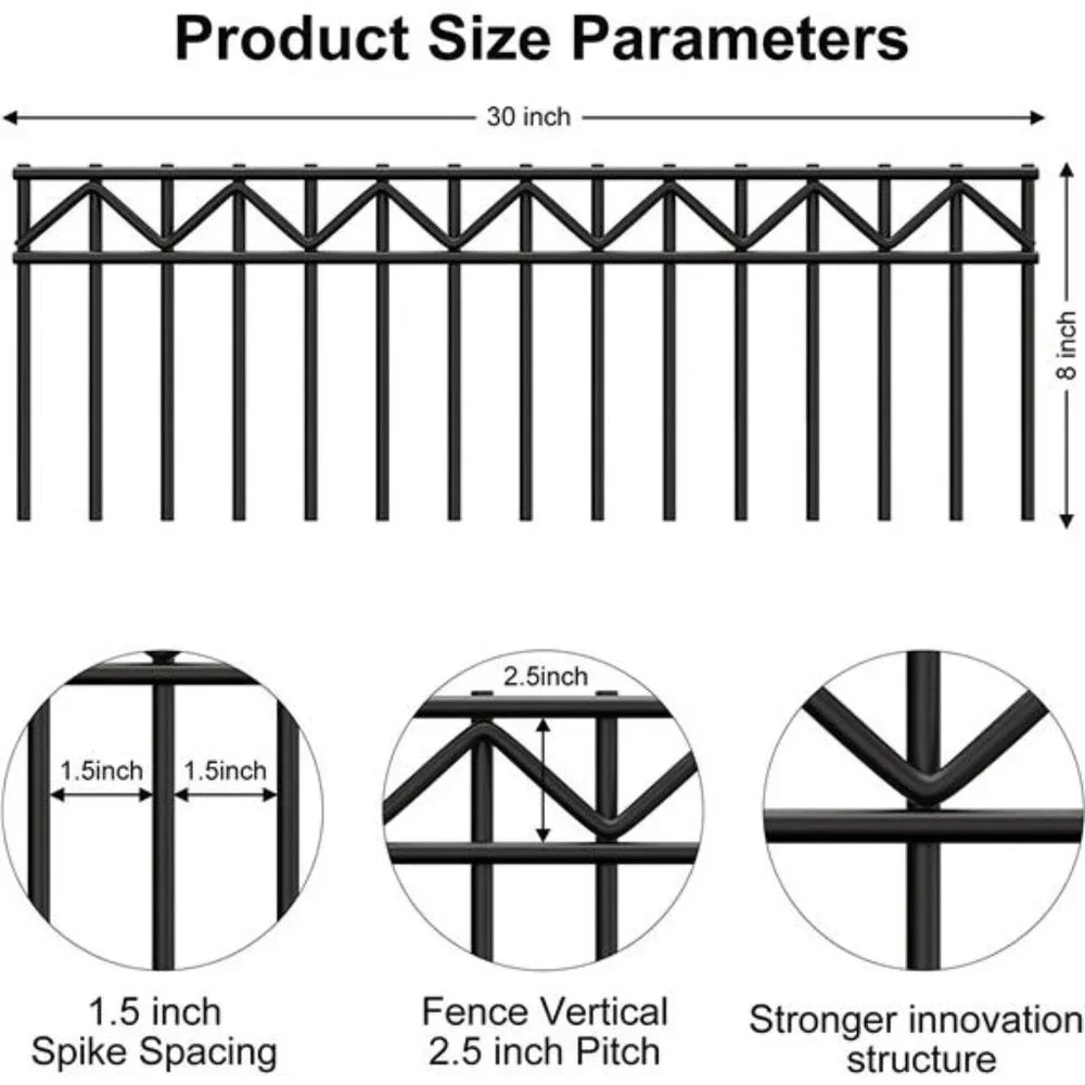 5 Pack No Dig Fence Animal Barrier Fence 30×8-inch  (All 150